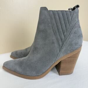 Marc Fisher Women's Gadri Western Pointed Toe Suede Ankle Boots Gray Size 10M